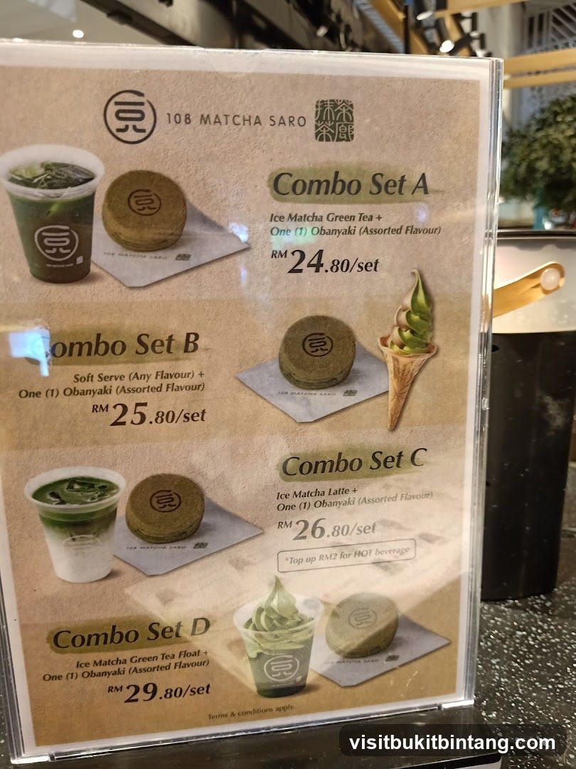108 Matcha Saro Menu