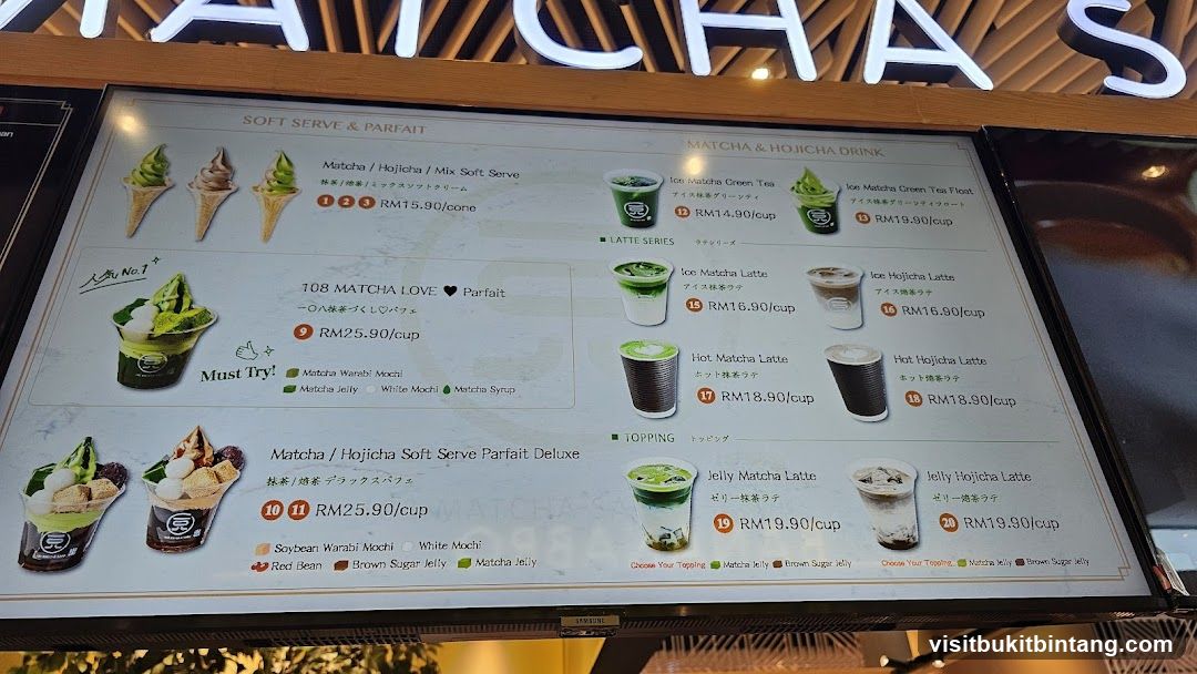 Matcha & Hojicha Menu