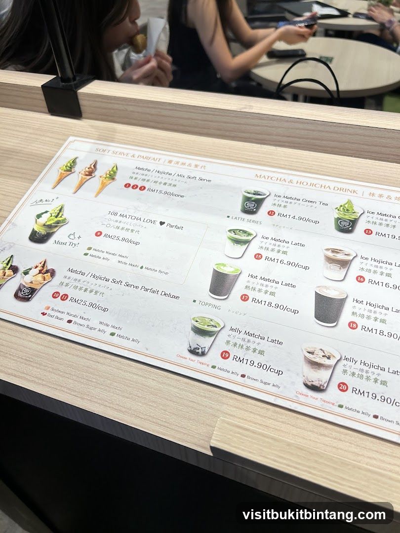 Matcha & Hojicha Menu
