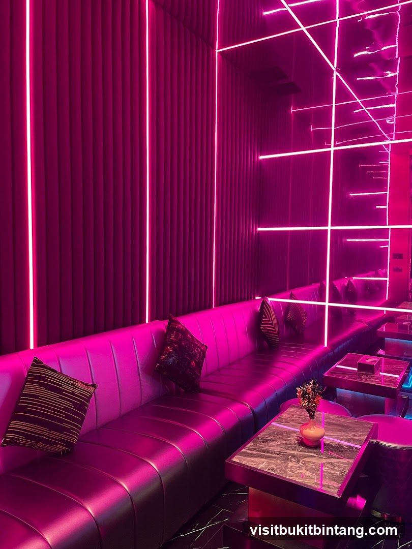 Modern Lounge with Neon Lighting