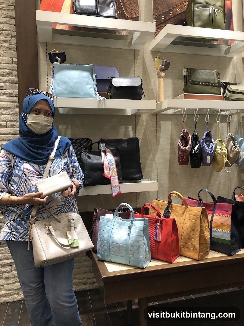 Woman in a store with handbags