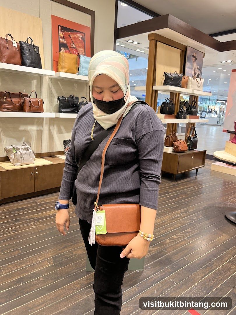 Woman with a brown crossbody bag
