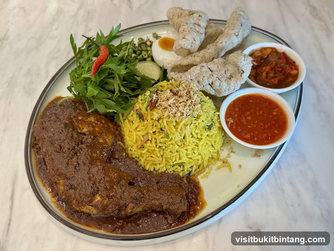 Chicken dish with rice and sides