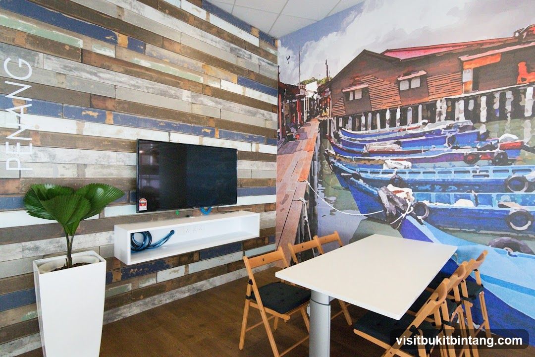 Office Break Room with Penang Mural
