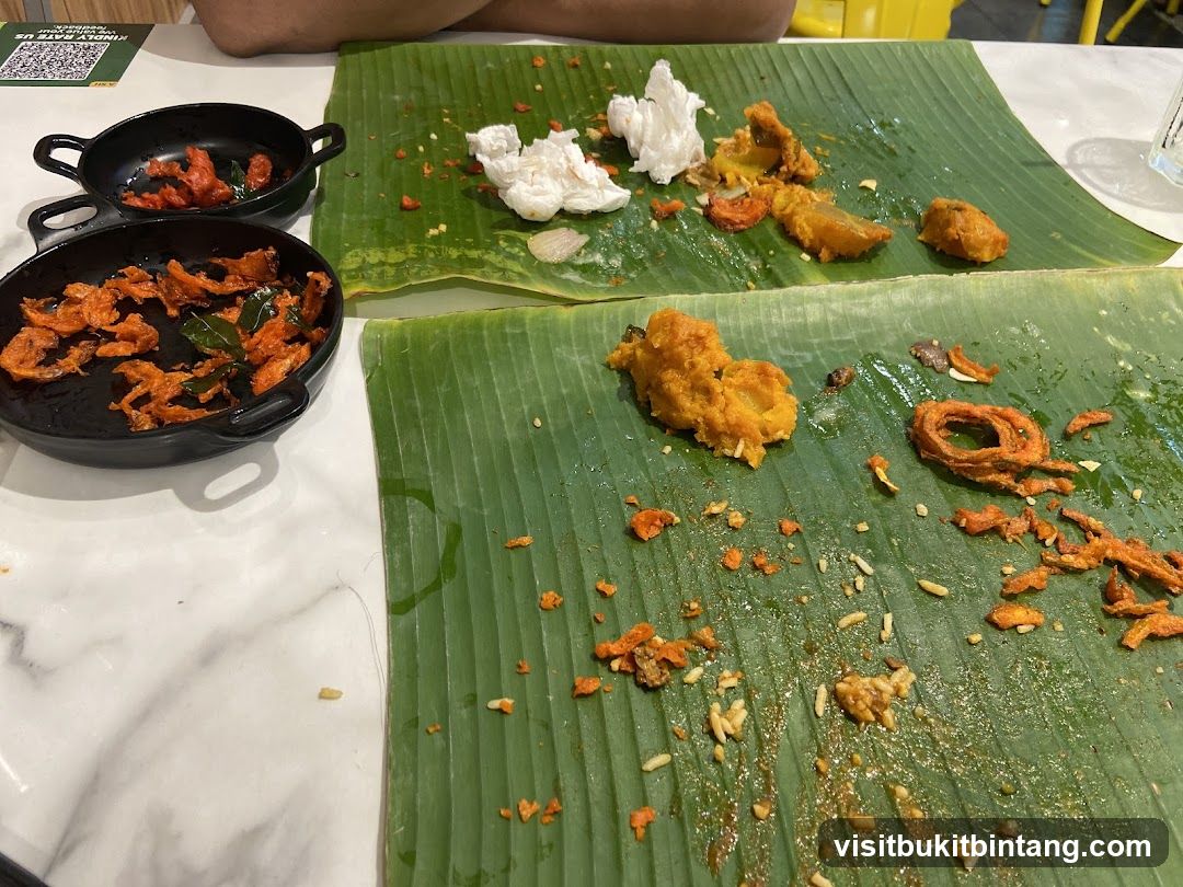 Leftover Food on Banana Leaves