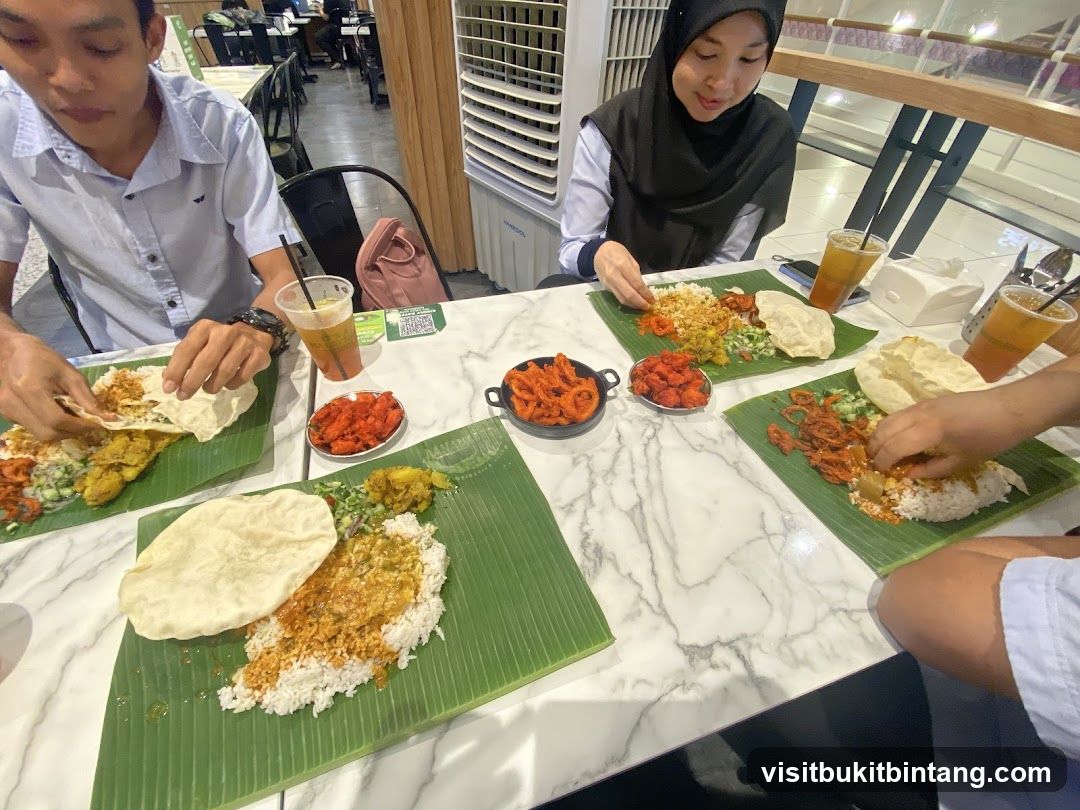 People eating Indian food