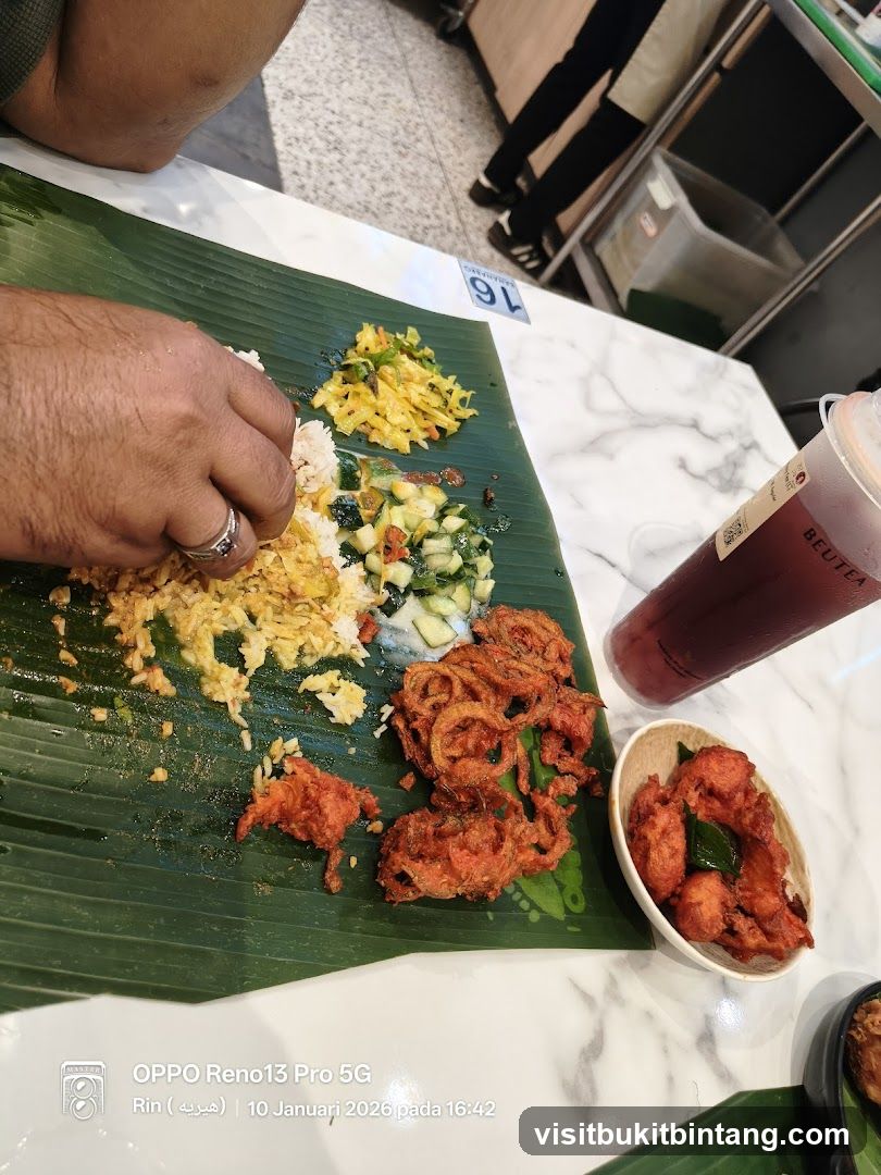 Indian Meal on Banana Leaf