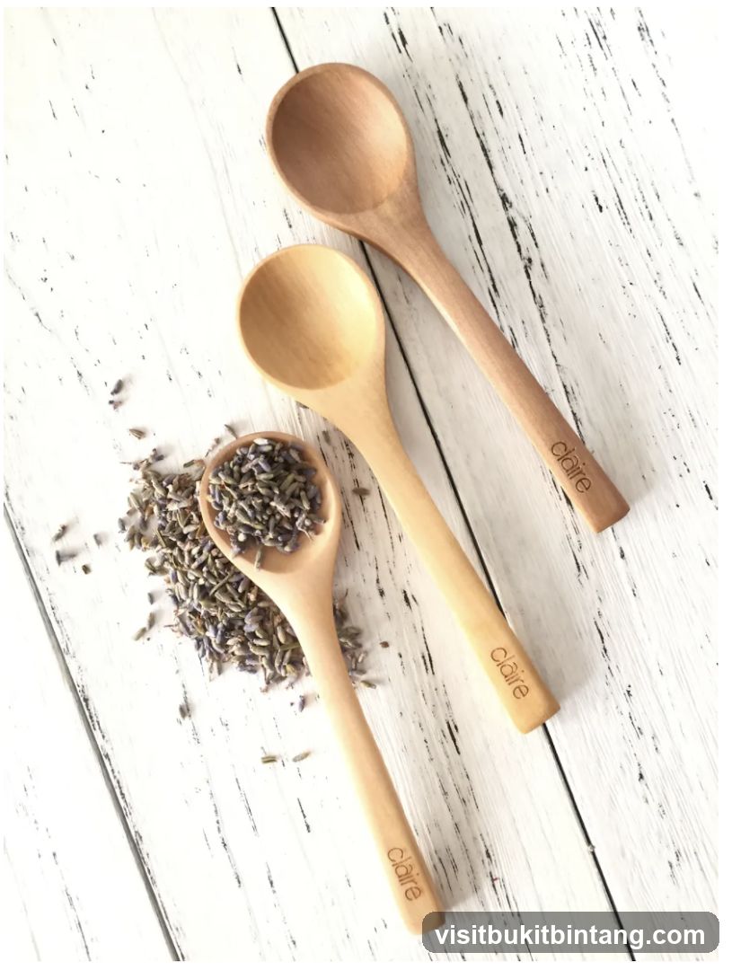 Wooden Spoons with Lavender