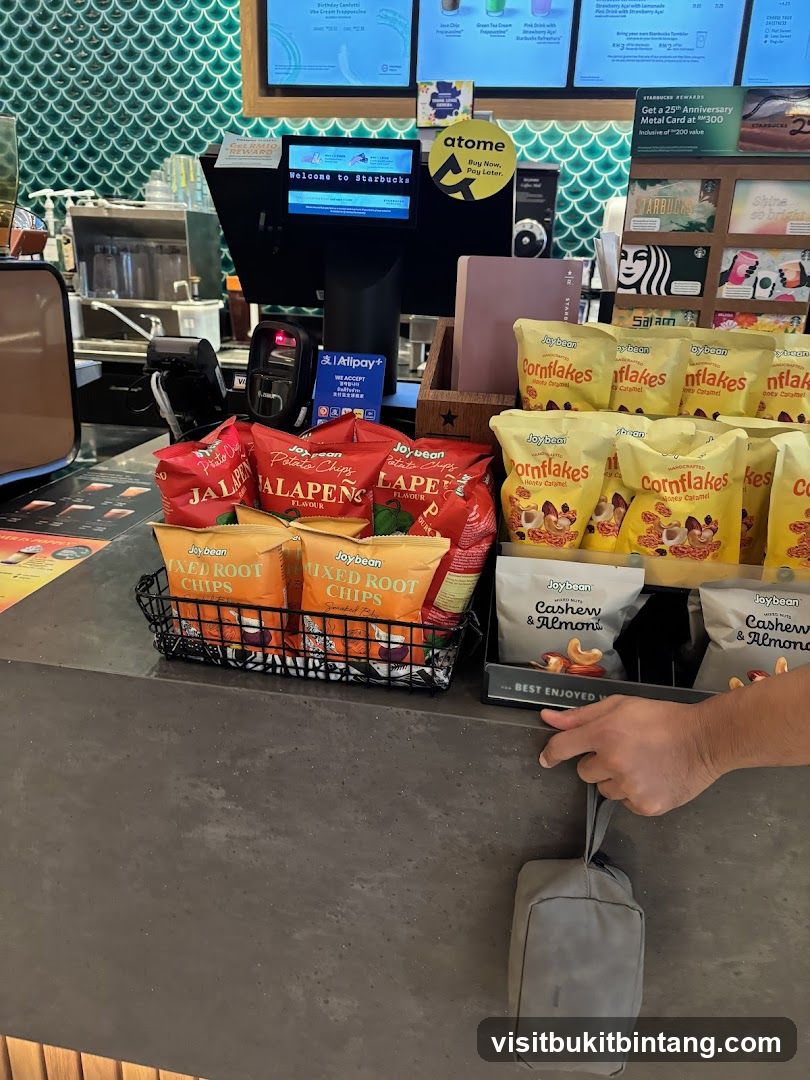 Starbucks Counter with Snacks