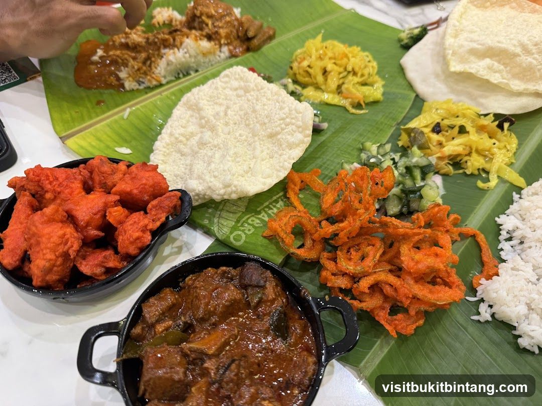 Indian Meal on Banana Leaf