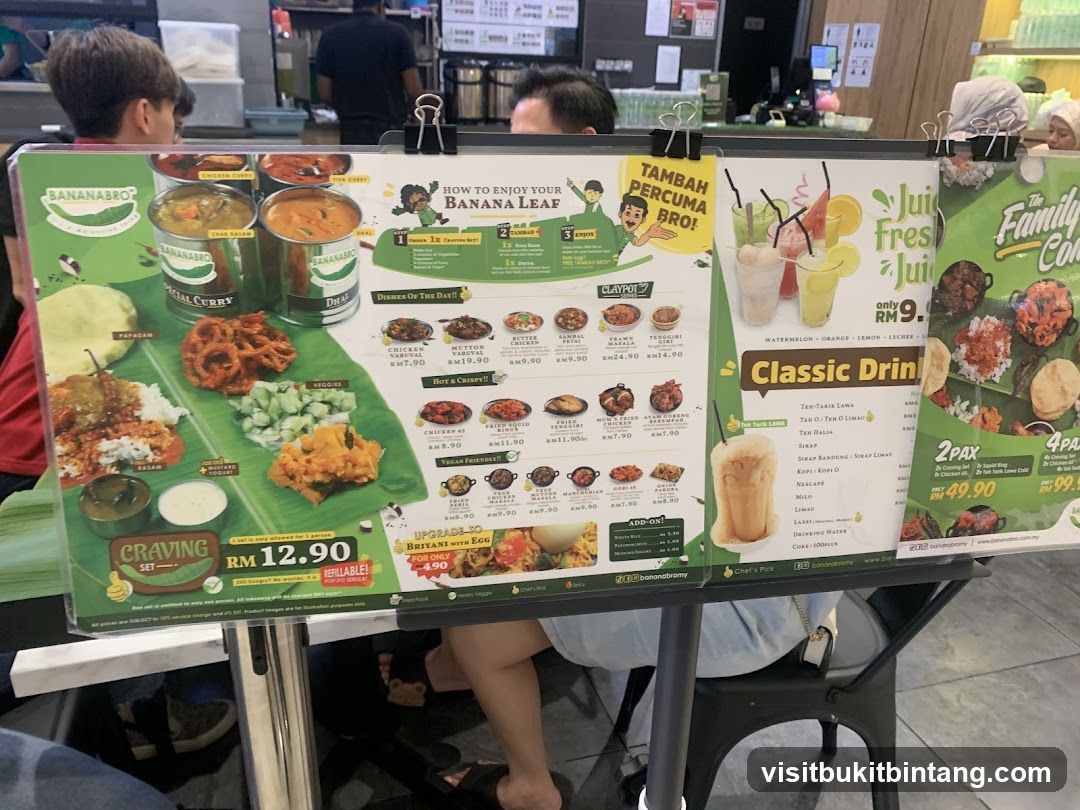 Banana Leaf Menu