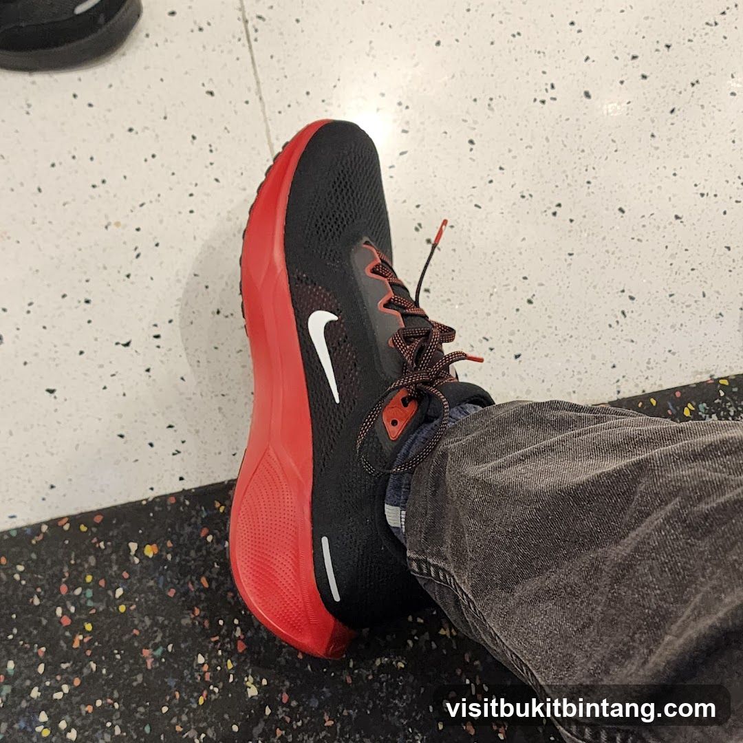 Black and Red Nike Running Shoe