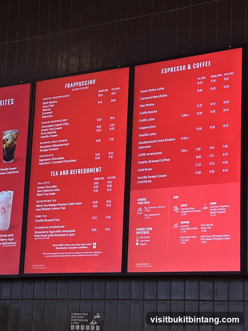 Starbucks Menu