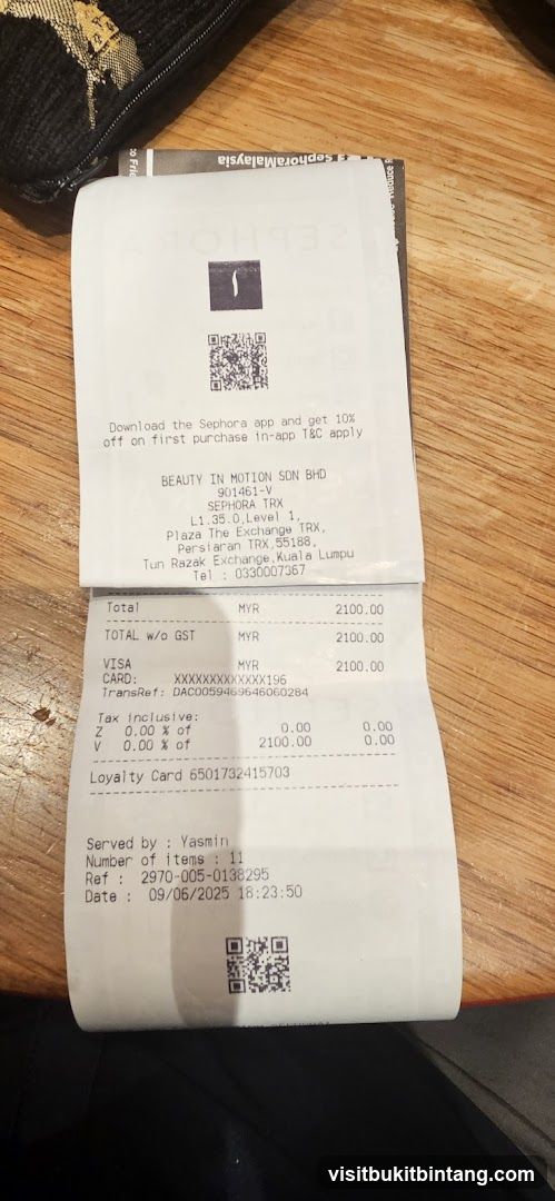 Sephora Receipt