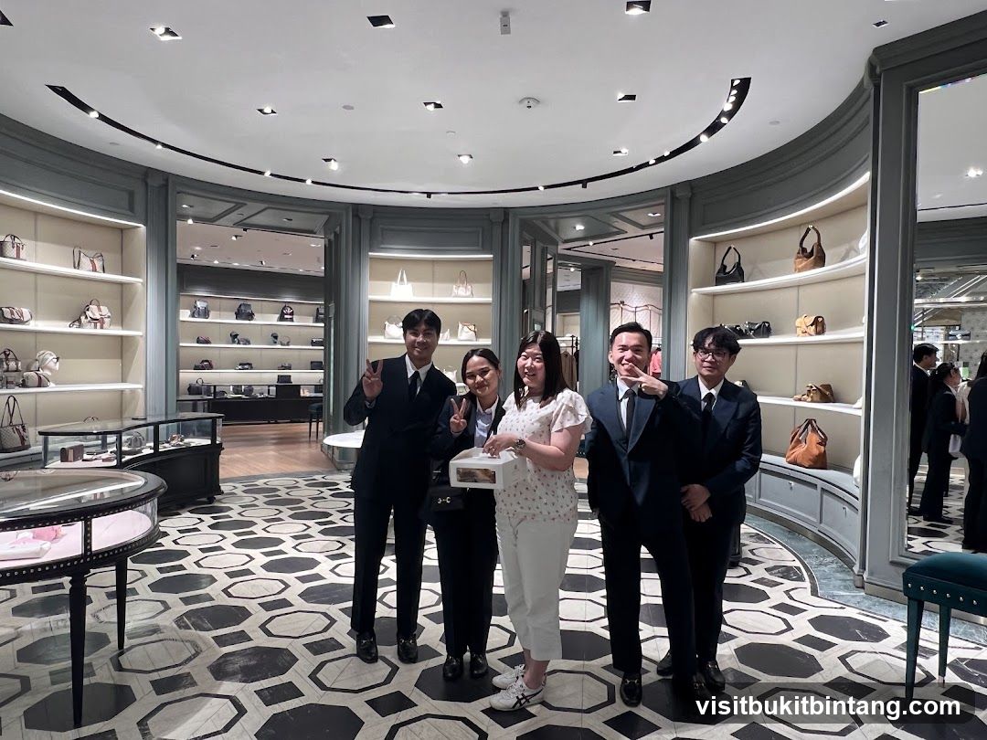 People posing in a luxury store