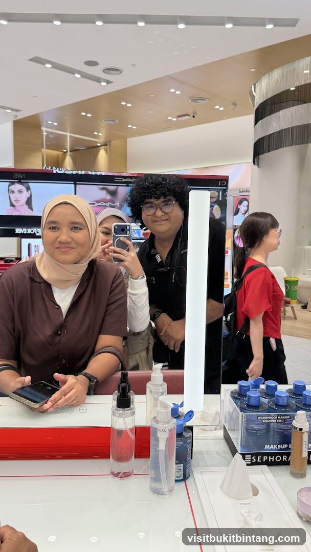 People in a makeup store
