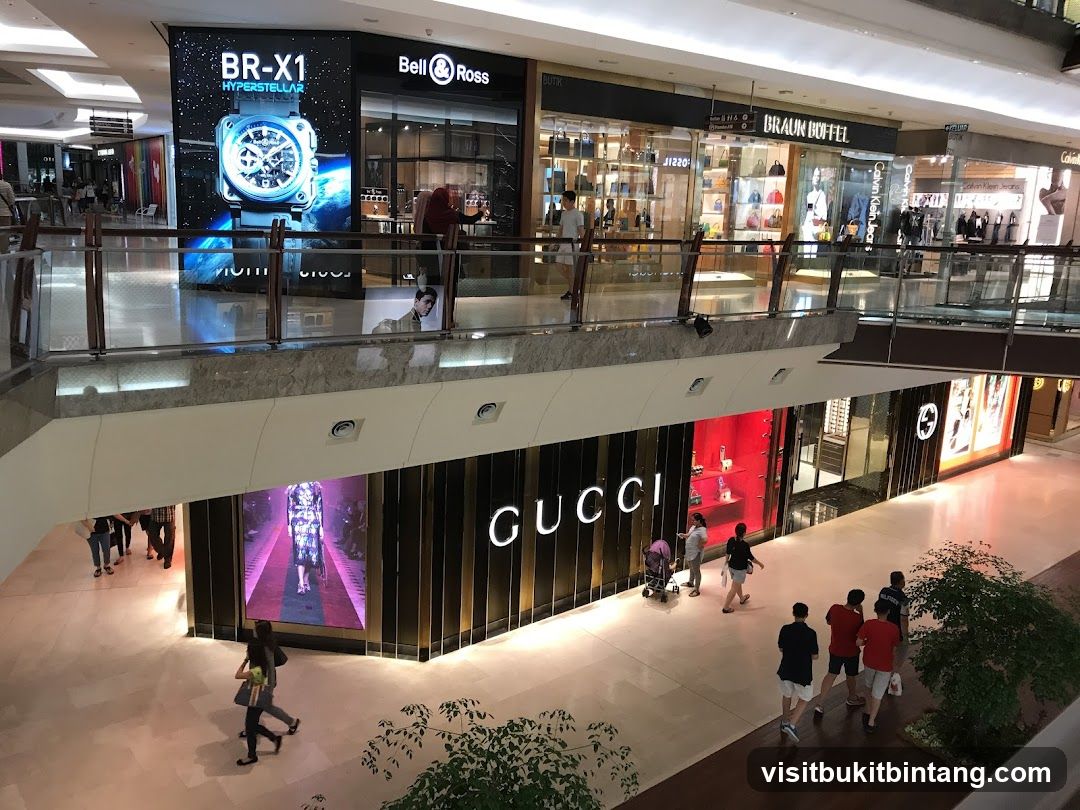 Mall Interior with Luxury Stores