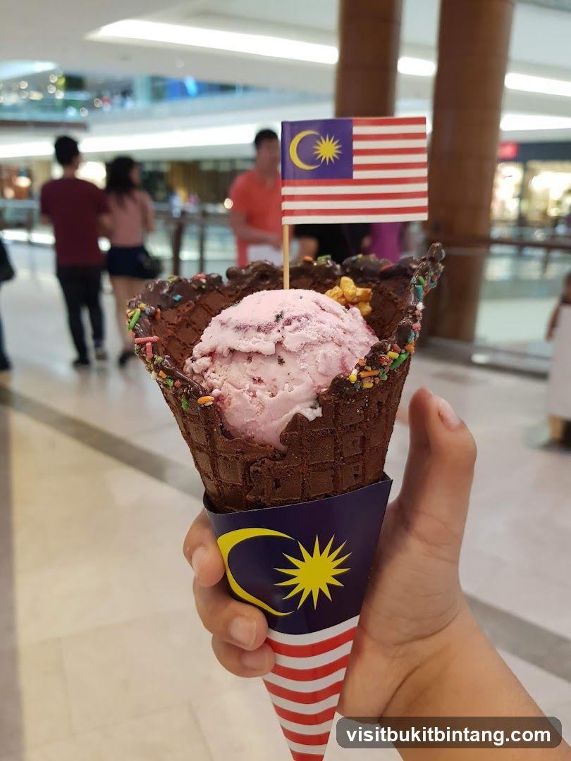 Ice Cream Cone with Malaysian Flag