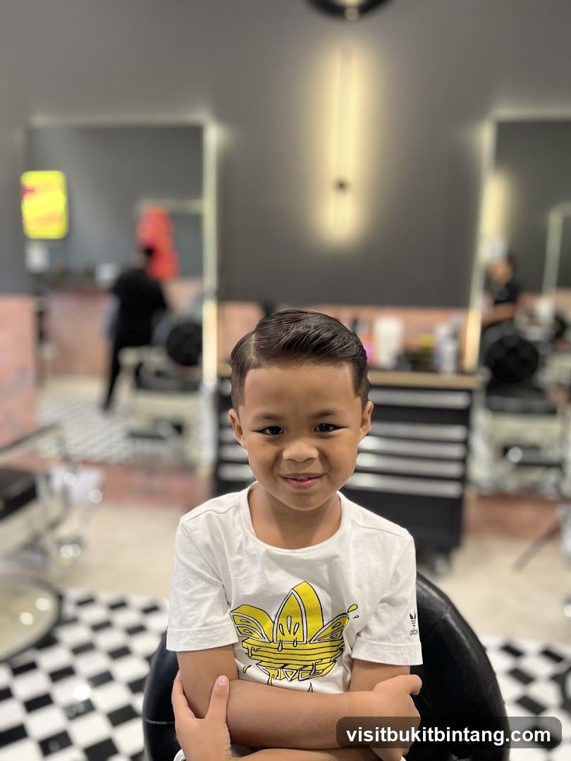 Young boy with a fresh haircut