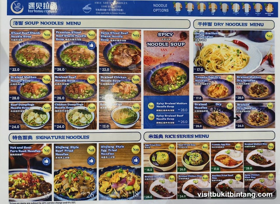 Teremu Ramen Menu