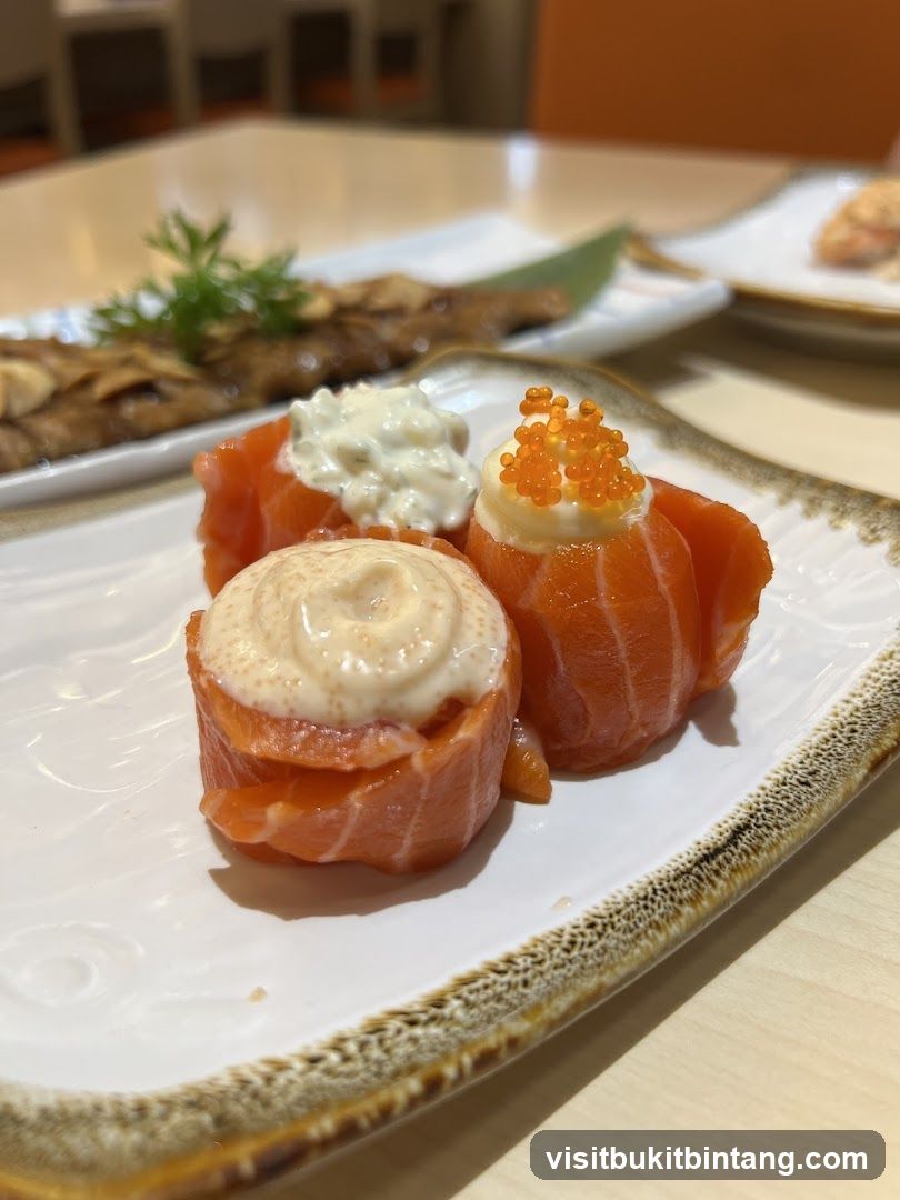 Salmon Rolls with Toppings