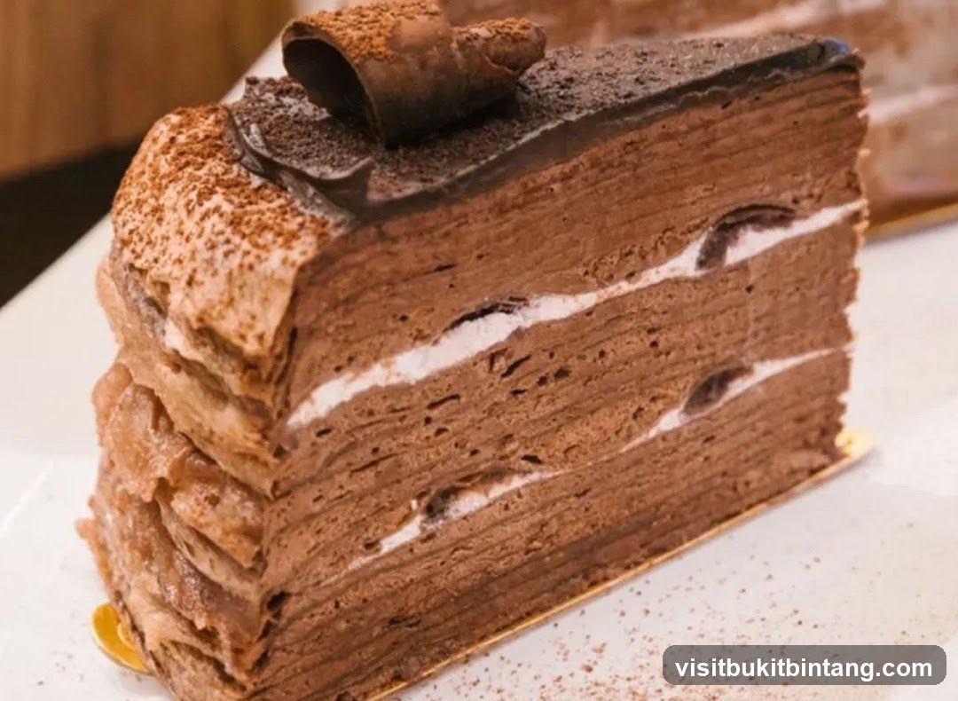 Chocolate Mille Crepe Cake