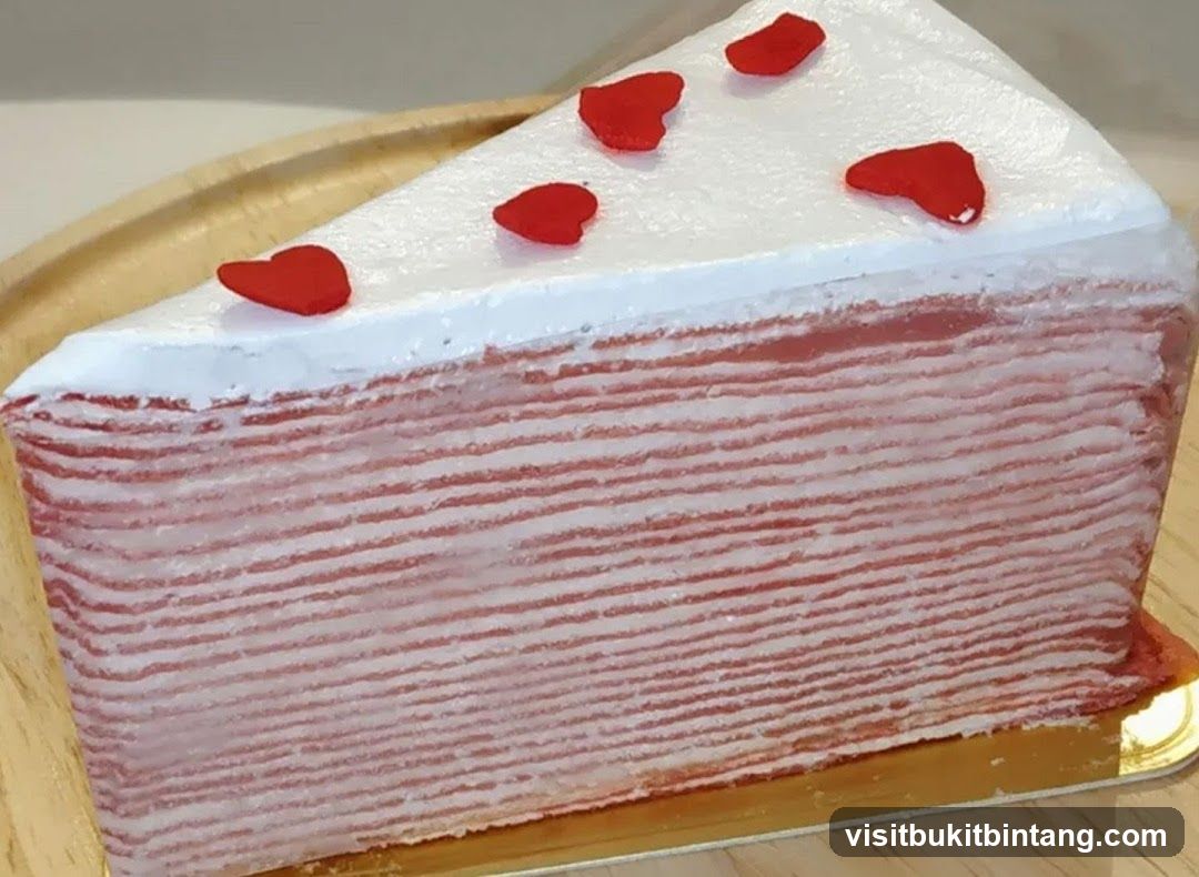 Slice of Mille Crepe Cake
