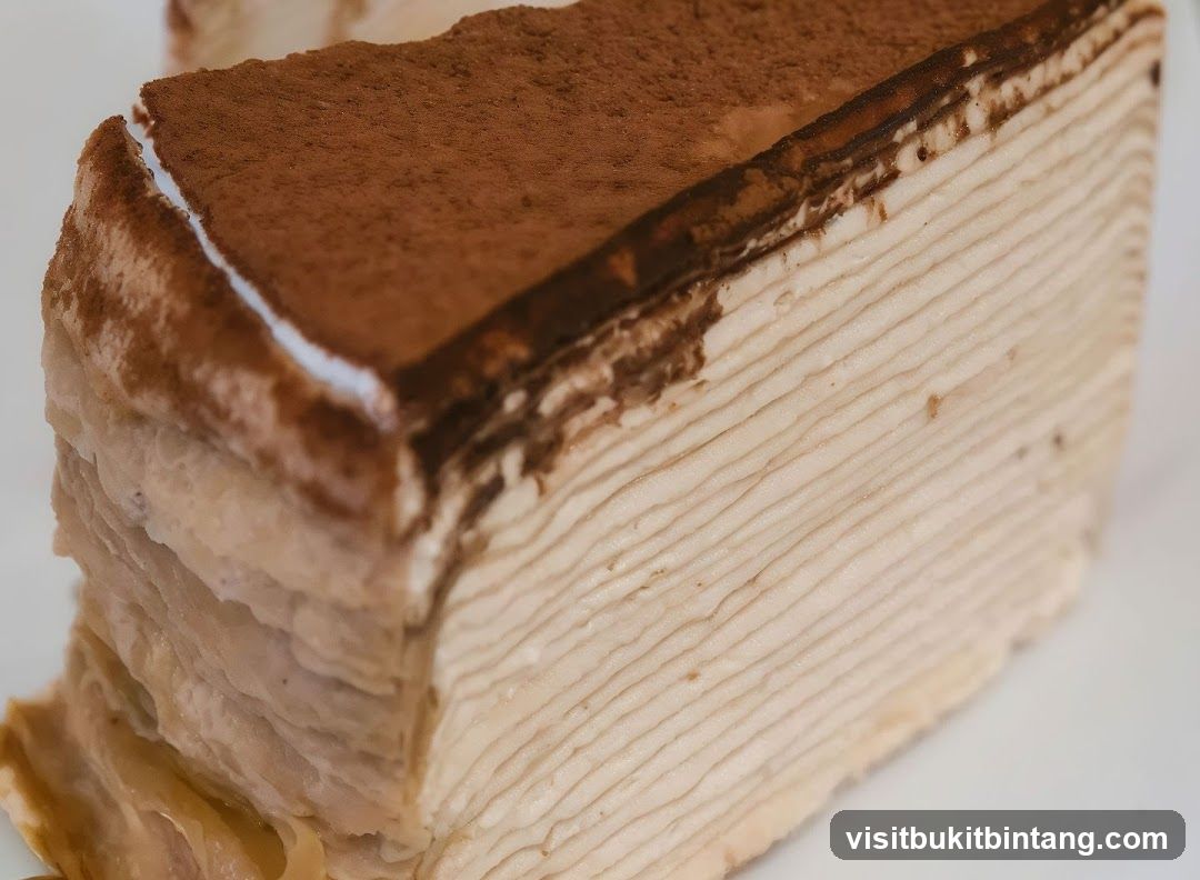 Tiramisu Mille Crepe Cake Slice