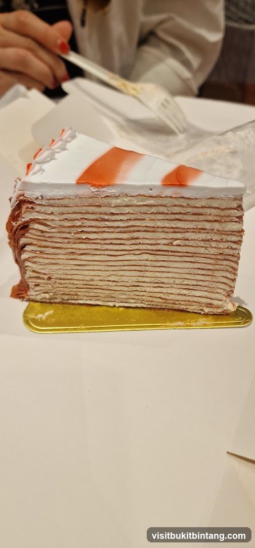 Slice of Mille Crepe Cake