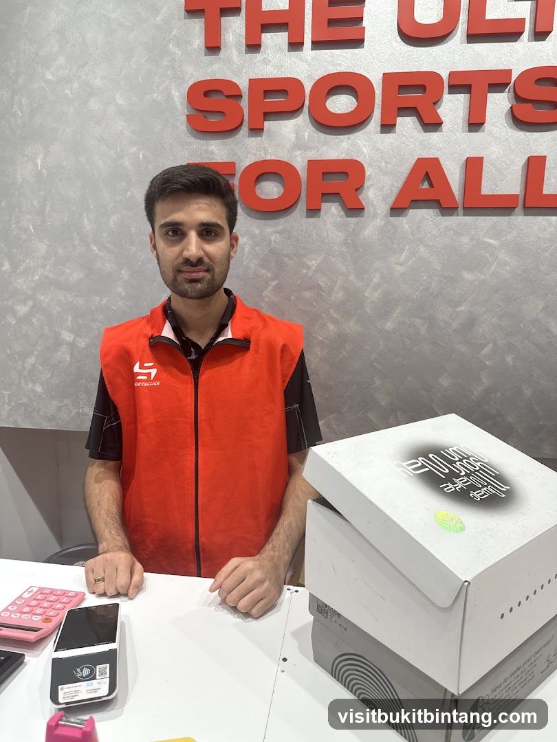 Sales associate at a counter