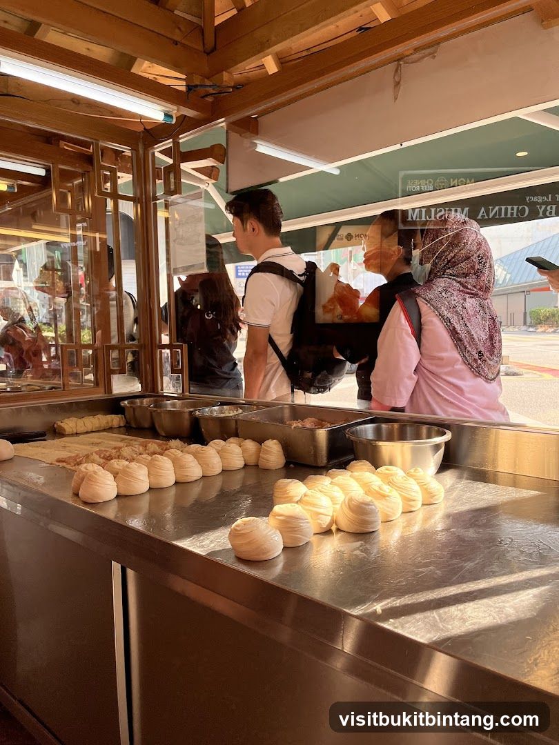 Bun Display at Food Stall