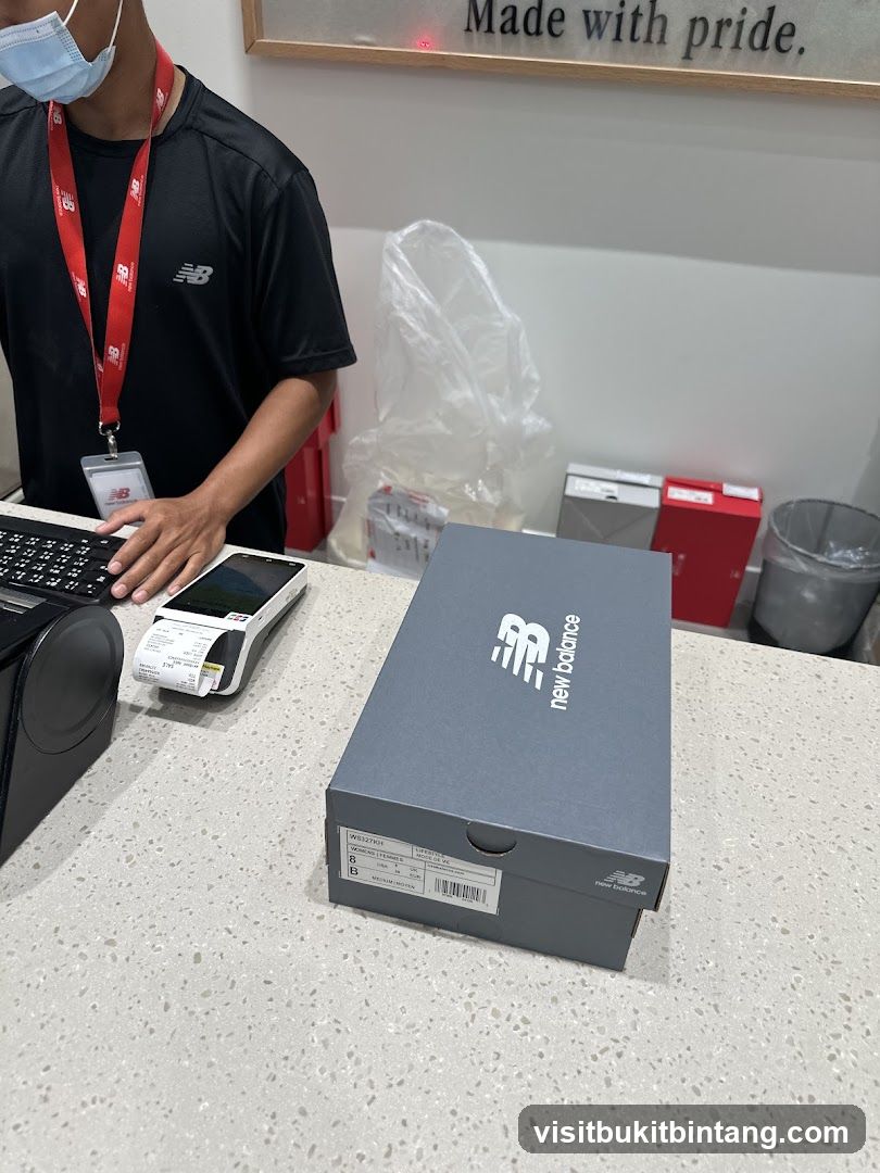 New Balance Shoe Box at Counter