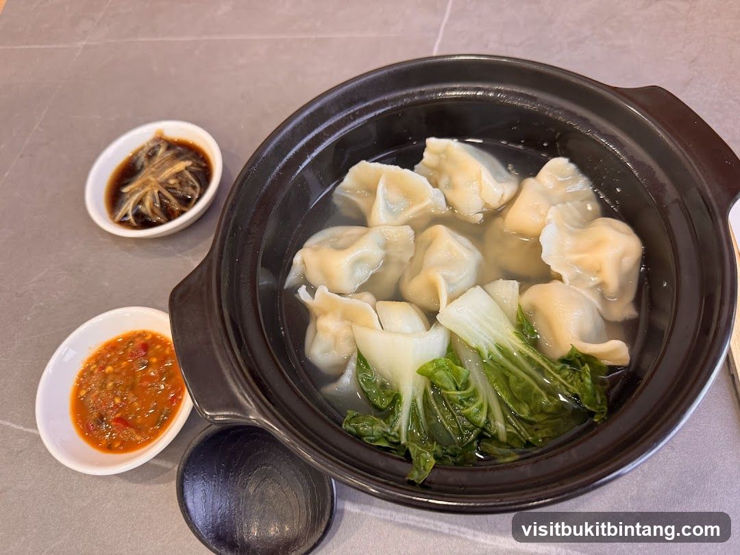 Boiled Dumplings with Bok Choy