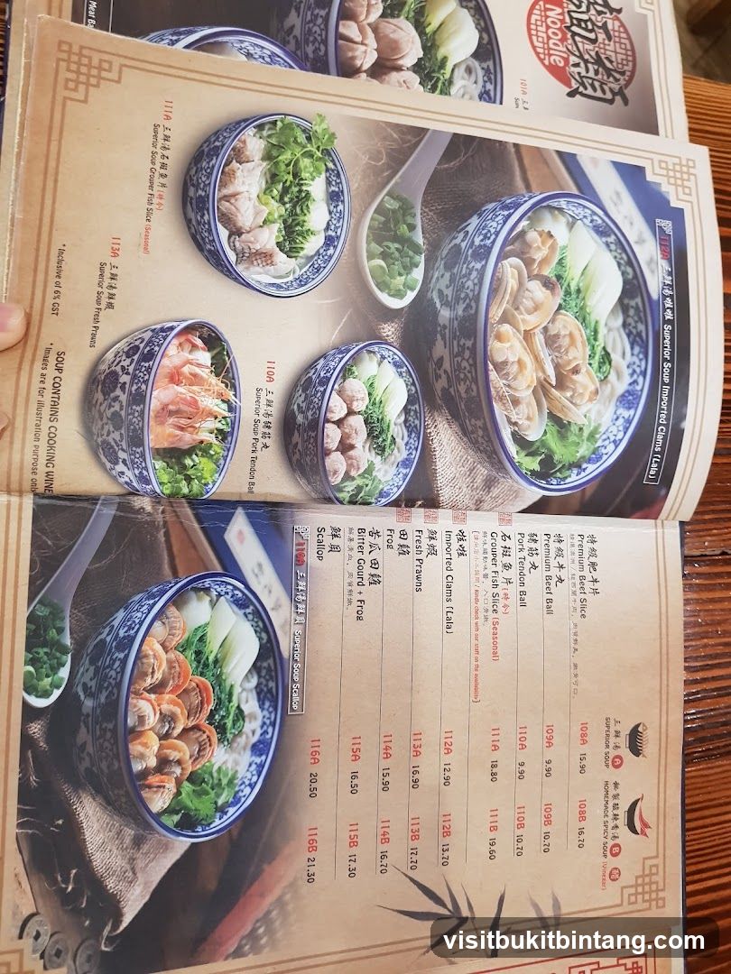 Noodle Menu
