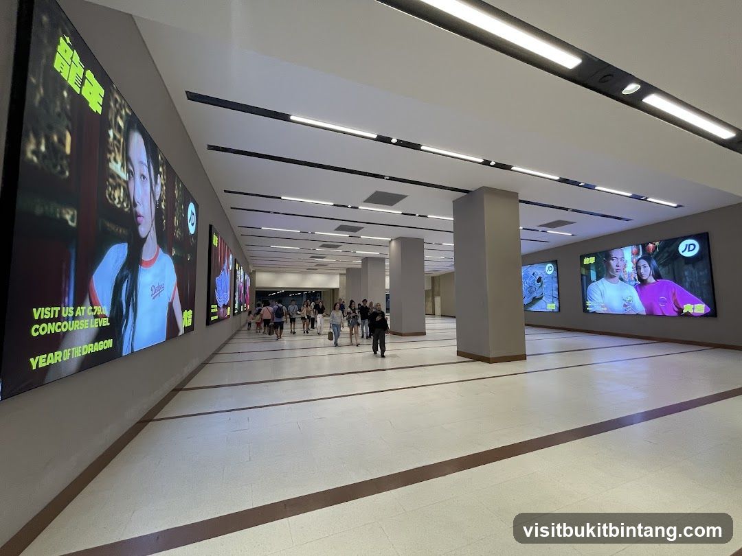 Digital Advertisements in a Modern Hallway