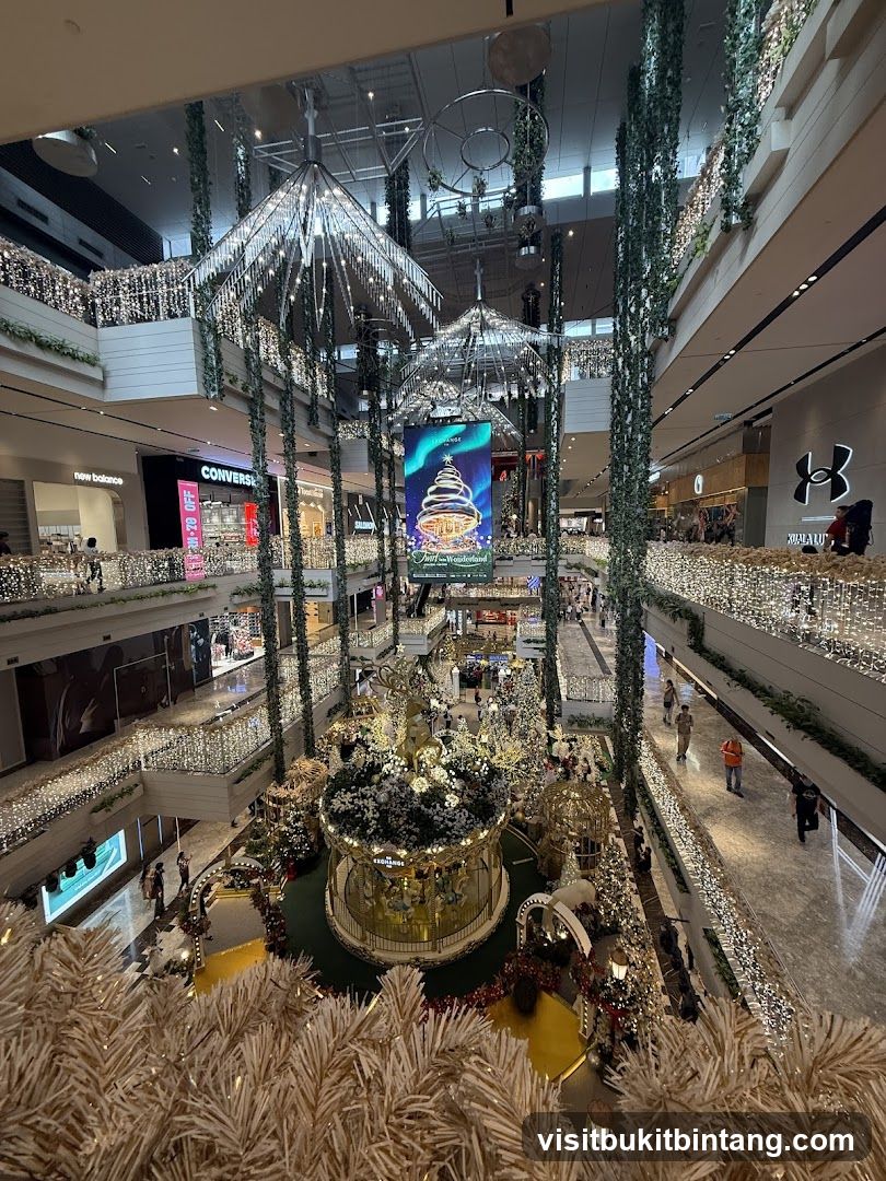 Shopping Mall Interior with Christmas Decorations