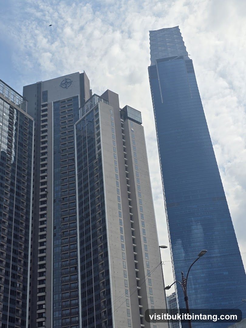 Skyscrapers under a cloudy sky