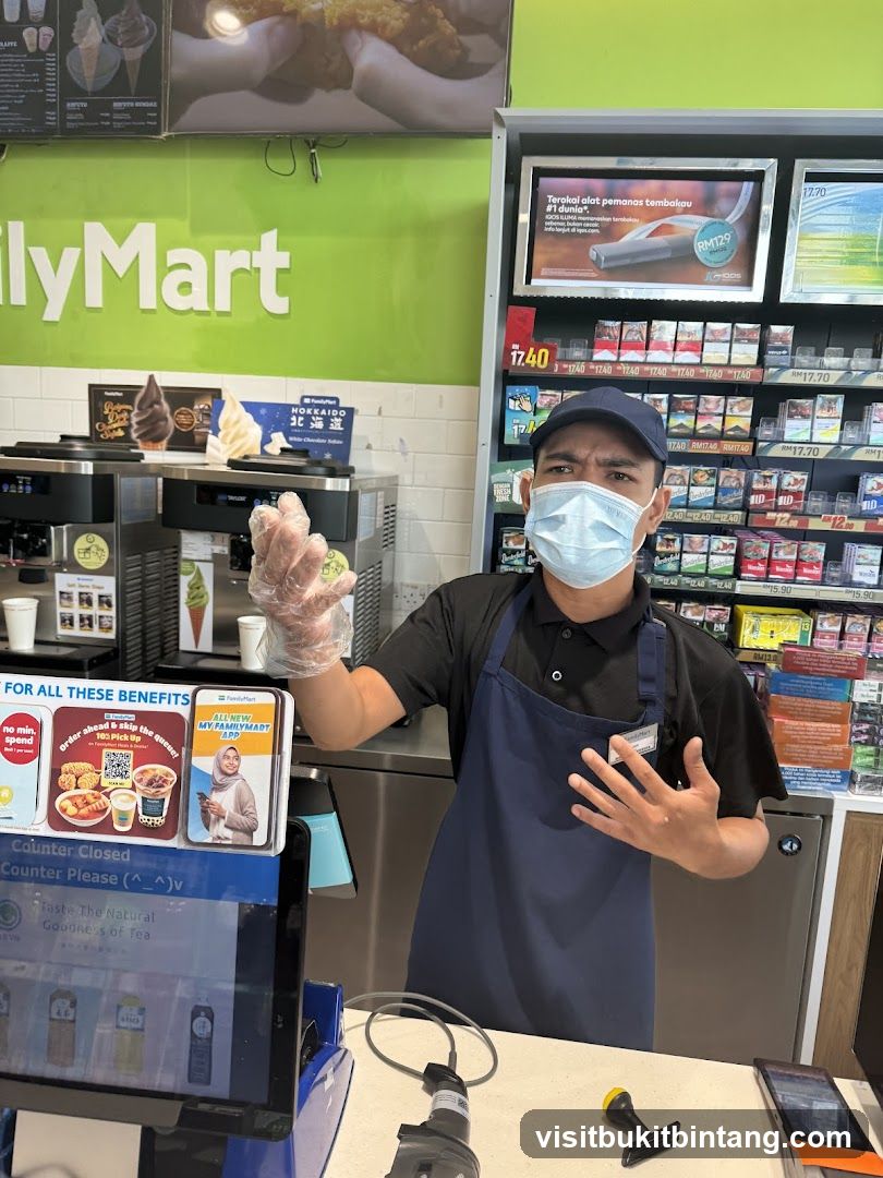 FamilyMart Employee at Counter