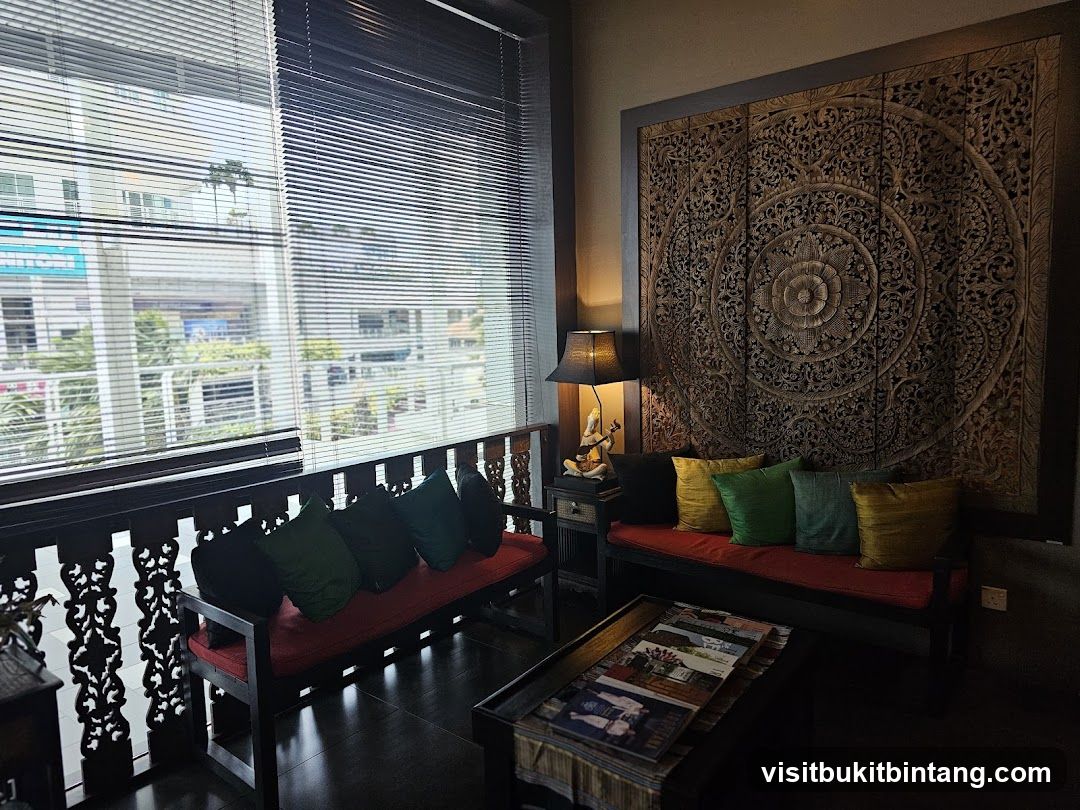 Interior of a spa waiting area