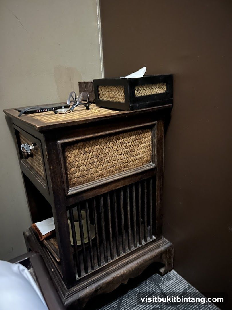 Nightstand with Eyeglasses and Tissue Box