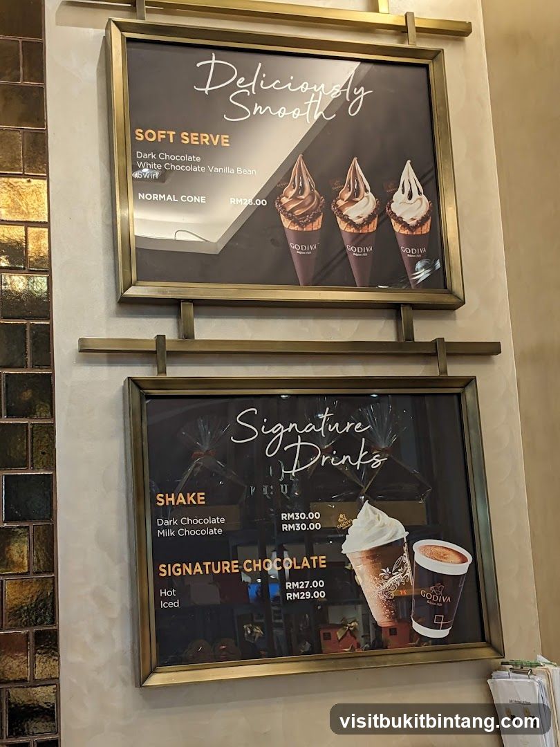 Godiva Menu