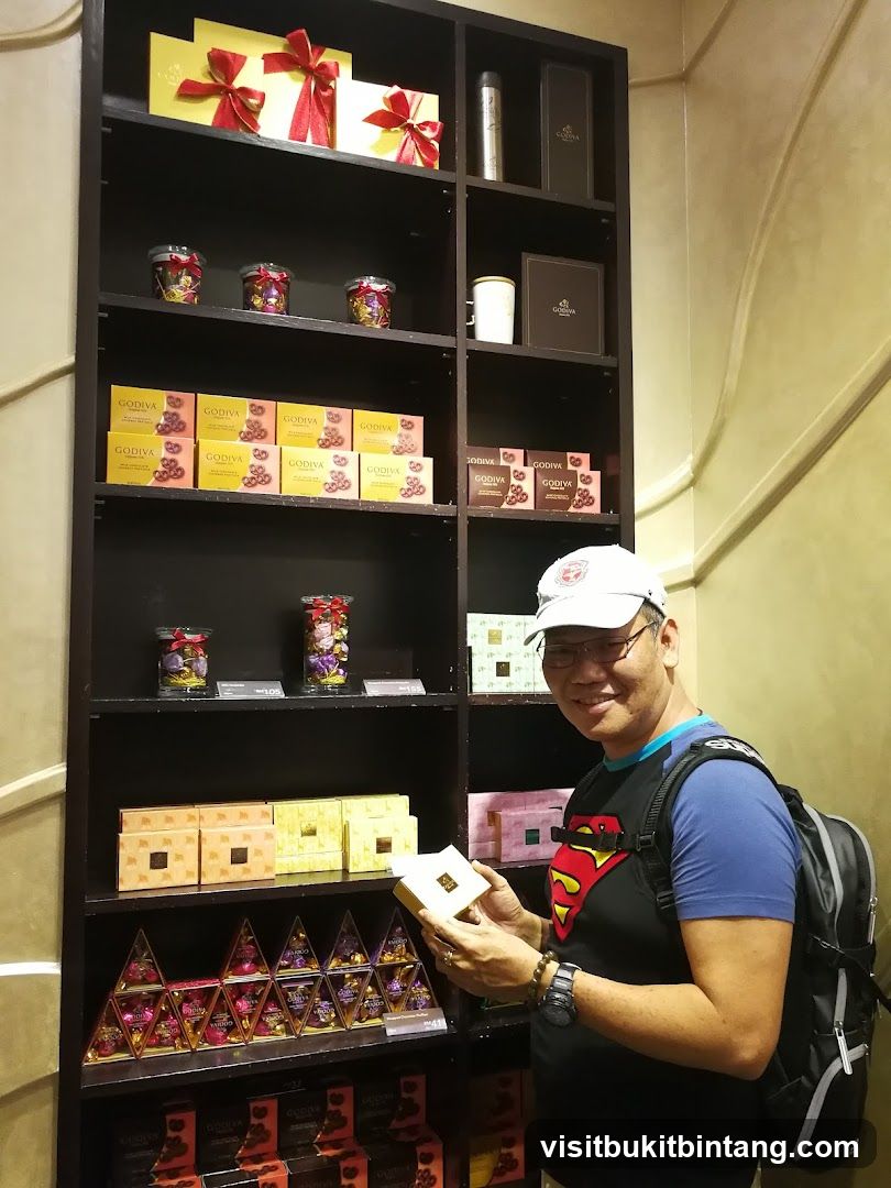 Man holding a Godiva chocolate box