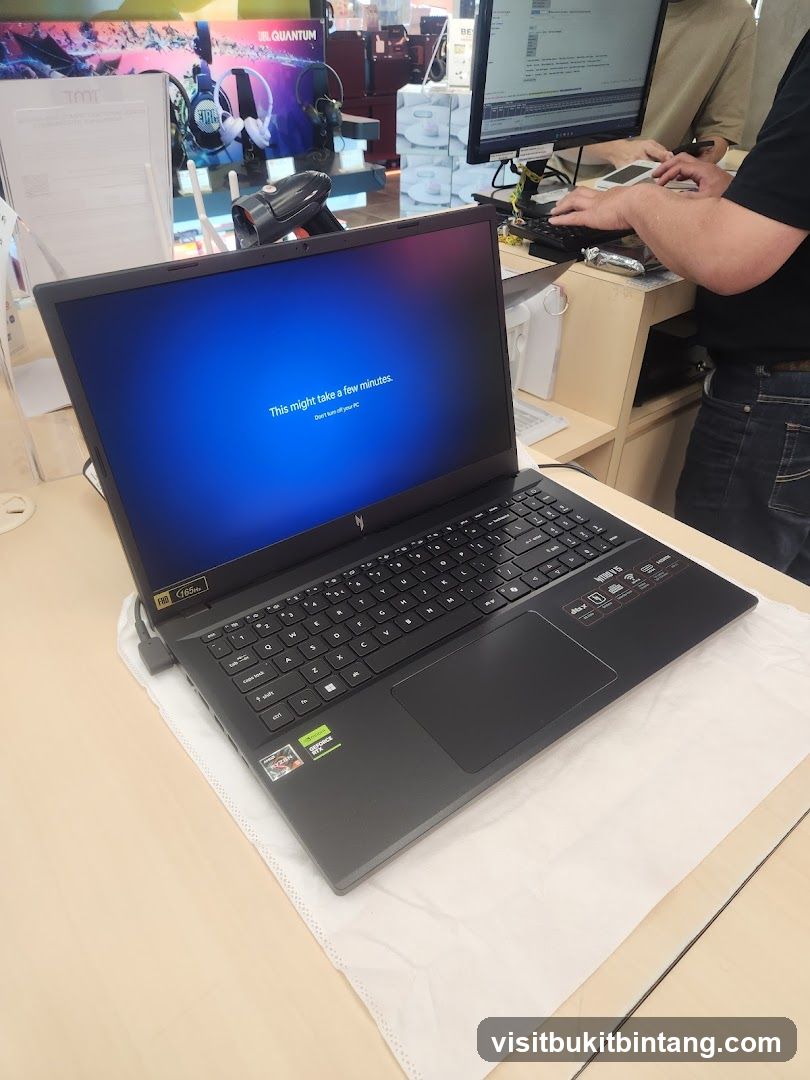 Laptop on display