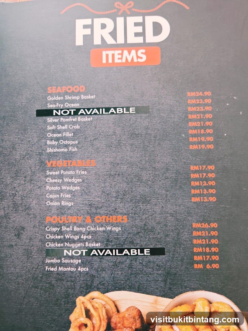 Fried Items Menu