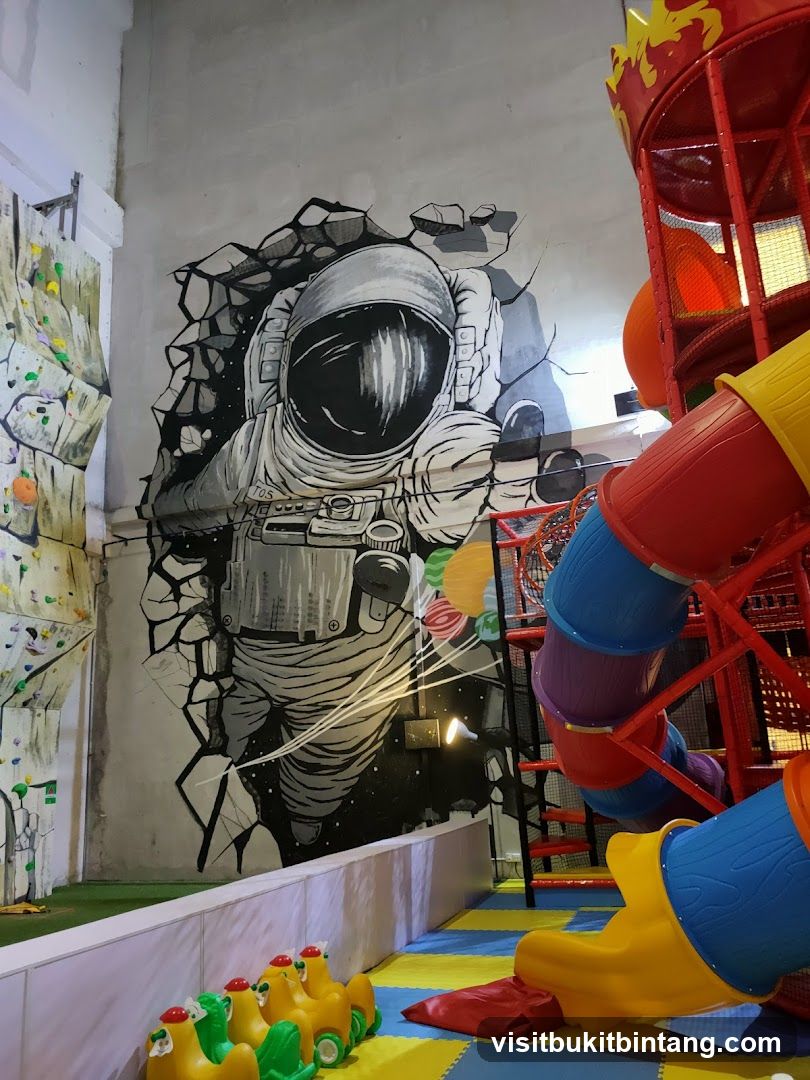 Indoor Playground with Astronaut Mural