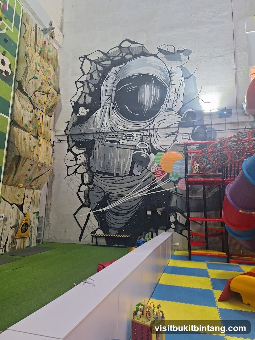 Indoor Play Area with Astronaut Mural