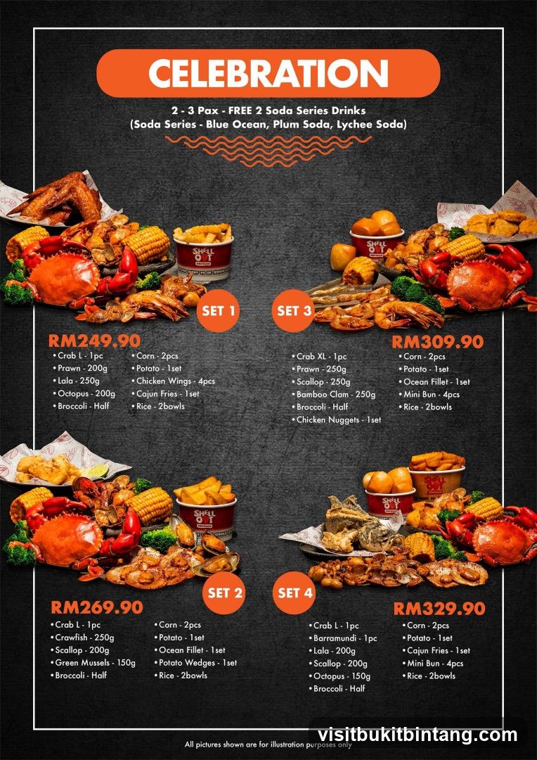 Celebration Seafood Menu