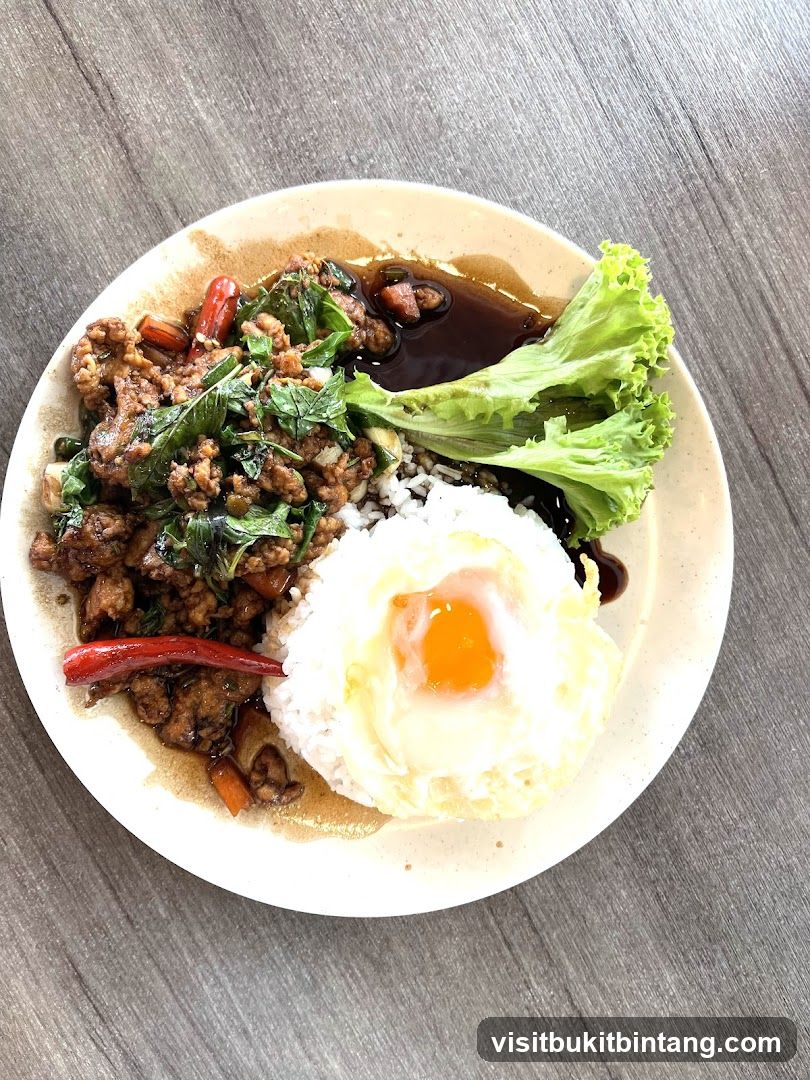 Basil Pork Rice with Fried Egg