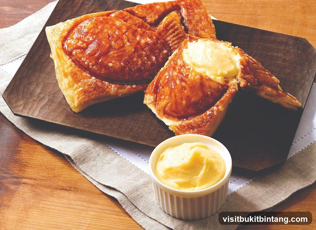 Fish-shaped pastry with custard filling