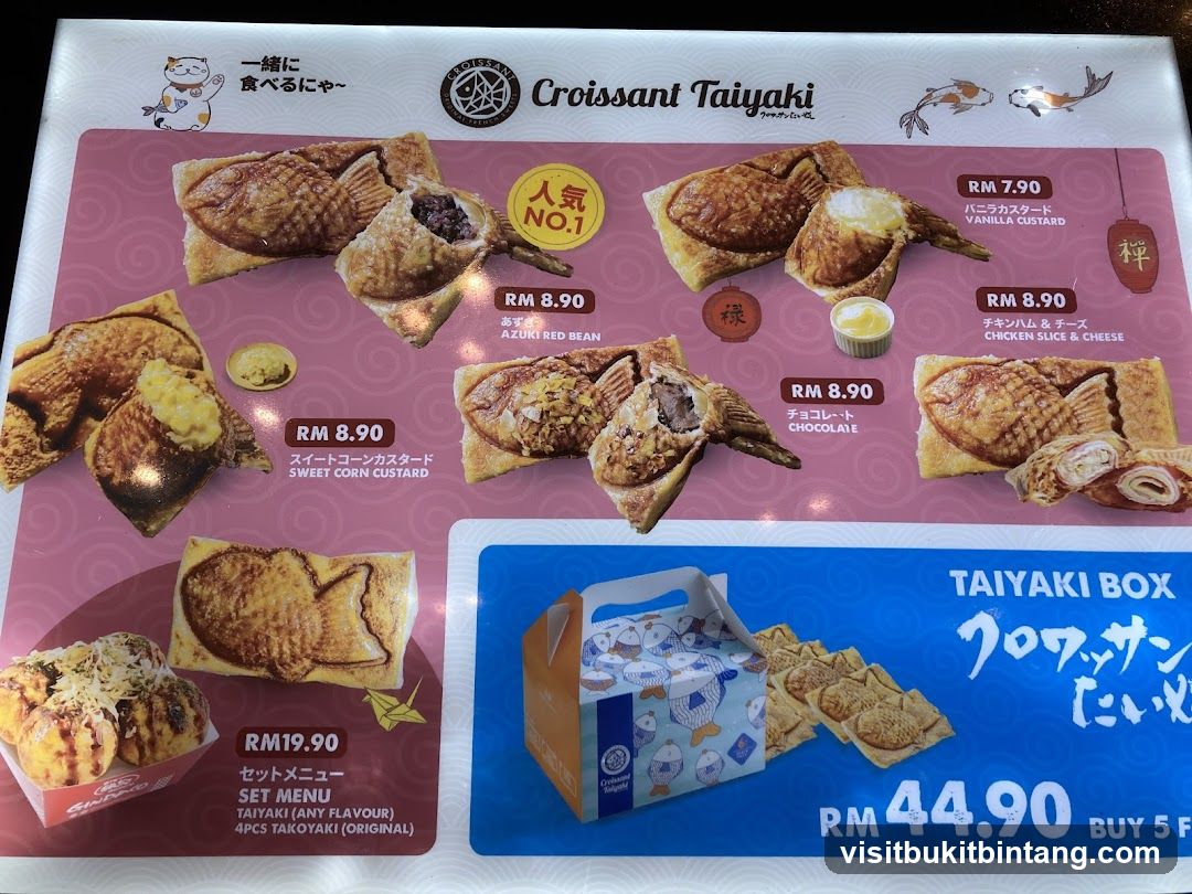 Croissant Taiyaki Menu